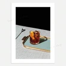 1 件墙面艺术海报现代鸡尾酒帆布画杜松子酒内格里尼亚苦艾酒墙画北欧海报厨房酒吧装饰墙画帆布艺术，可选框架 - 彩色 - 查看 17