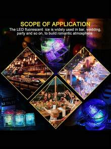 6/12/24pcs Waterproof Glowing Ice Cubes, Touch Sensor Light, Multicolor Slow Flashing Glow Ice Cubes For Beverage, Suitable For Wedding, Club, Bar, Drink, KTV, Night Light, Pool, Party Decoration - Colorful Light - View 8