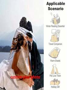 1 manta de flanela super grossa e macia, personalizável com imagens, ideal para fundo de fotos, casamentos, retratos de família e amigos, e para presentear. Perfeita para uso em todas as estações do ano, na sala de estar, no sofá, no quarto, no carro e muito mais. Quente, macio, confortável, aconchegante, personalizado, único, ideal para presentear ele, ela, namorado, namorada, pai, mãe, família, amigos e animais de estimação em aniversários, Dia dos Namorados, Dia das Mães, aniversários, Dia das Crianças, Dia dos Pais, formaturas, casamentos, Natal e inaugurações de casa. Pode ser usado no sofá, cama, carro, quarto e sala de estar. Lavável, leve, respirável, aconchegante, confortável, quente, macio e simples. Presente ideal para ele, ela, namorado, namorada, pai, mãe, amigos e família. Formatura, Inauguração de casa, Casamentos, Aniversários, Sofá, Cama, Carro, Sala de chá, Quarto, Sala de estar - Multicolorido - Ver 3