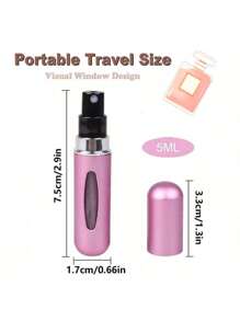 1pc Mini Refillable Travel Perfume Atomizer Bottle, Made Of Durable Aluminum Alloy, Compact & Portable, Suitable For Travel & Outdoor Use, Can Be Filled With Customized Perfume, Enhances Personal Charm, Adds Ritual To Life, Boosts Confidence & Mood. Ideal Gift For Girls, Women, Moms, Boyfriends, Home & Bathroom Decor, Great For Valentine's Day, Mother's Day (Random Color & Style)