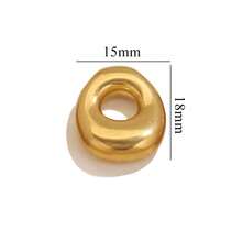 1pc Casual 304 Stainless Steel 18k Gold-Plated A-Z 26 Perforated Bubble Letter Pendant DIY Jewelry Pendant Accessories Suitable For Women's Daily Life Wear - Pendant - View 38