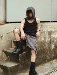 1 件男女通用休闲流苏围巾，纯色面罩颈套，街头朋克嘻哈风格三角围巾头巾，送给男朋友、兄弟、家人的最佳礼物