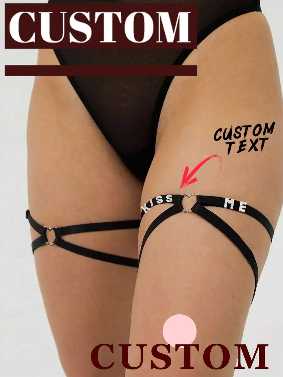 1- Cặp đai chân phong cách Punk, dây đai garter có thể điều chỉnh, đai chân gợi cảm, đai đùi, chữ cái tùy chỉnh, hình ảnh người phụ nữ phong cách Punk. Đai chân có thể tùy chỉnh bằng chữ. Mùa hè, tụ tập bạn bè, sinh nhật, kỷ niệm, phòng khách, phòng ngủ. Tùy chỉnh phong phú và đa dạng, cá nhân hóa, độc đáo, săn tìm kho báu tùy chỉnh và quà tặng cá nhân hóa. - màu đen - Xem 1