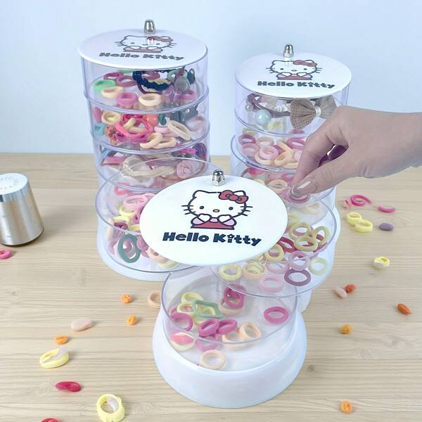 Sanrio Boîte de rangement à plusieurs compartiments, tailles petite/moyenne/grande disponibles pour ranger les élastiques à cheveux, les accessoires et les articles de bureau