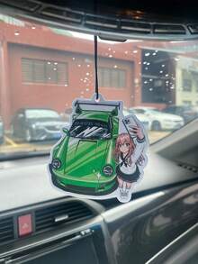 JDM STYLE,Cool Anime Girl Wtih Car Design, Car Air Fresheners - Hanging Rearview Mirror Scented Tablets, Cool Automotive Decor, Paper-Based Vehicle Air Freshener Combo Set With Assorted Designs, Gift For Friends - Multicolor - View 3