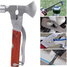 1 PIEZA Mini Hacha Martillo Táctico Multiherramienta Camping - Camel - Ver 3