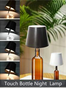 1pc Wine Bottle Lamp, Wireless Charging Touch Control 3-Color Dimmable Table Lamp, Bedroom Night Light, Suitable For Study/Dining Table/Bedroom/Bar, Ideal As Gift/Date/Dinner Atmosphere Light, Bedside Lamp, Modern Decor - one-size - View 5