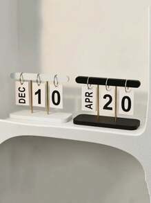 1pc Nordic Style Luxury Flip Page Calendar Desktop Organizer, Home Decor For Living Room, Entryway, Office, Bookshelf Back To School