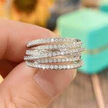 1 PC Luxury Cubic Zirconia Rings For Women For Valentine's Day Gift Wedding Anniversary Party Jewelry