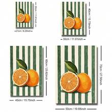 1 Peça Impressão em Tela de Arte de Frutas Vintage Listrada Laranja com Moldura/Sem Moldura, Decoração Minimalista Botânica de Fazenda, Arte de Parede Rústica para Sala de Estar, Sala de Jantar, Apartamento, Decoração Doméstica Moderna