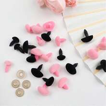 32pcs Flocked Noses For Dolls With Washers, 11/15/17/18mm Craft Nose Set Suitable For Crochet Flocked Toys, Puppets - Multicolor - View 9