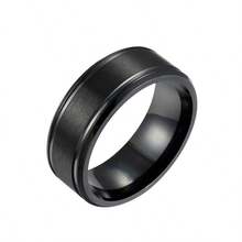 1 件 8 毫米简约不锈钢男女通用戒指，多功能设计