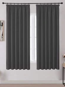 VEHEDE Bộ 2 rèm cửa cản sáng màu be cho hệ thống rèm cửa thanh ray, rèm cửa phòng ngủ ngắn mờ đục, băng keo xếp nếp mờ đục - Dunkelgrau - Xem 12