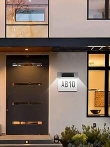 1 Pack 4LED Solar House Number Sign, Outdoor Waterproof, Solar House Sign Door Plate Personalized Nameplate Lights For Homes, Gardens, Streets, Yards And Homes, Housewarming Gifts For Friends - Multicolor - View 7