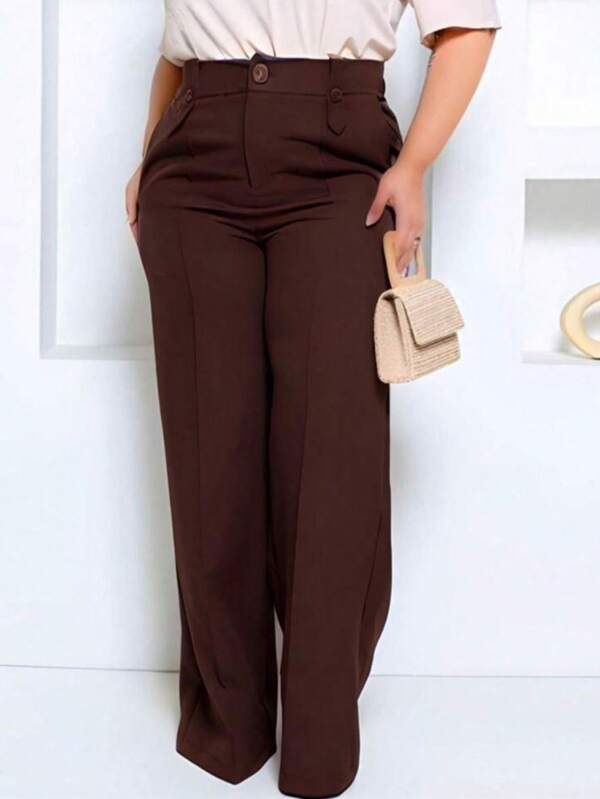 Calça Alfaiataria Premium Feminina Plus Size Pantalona Cintura Alta Flare Social Elegância