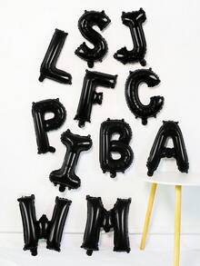1 个 16 英寸黑色字母设计装饰气球、A-Z 铝箔字母气球、DIY 派对装饰、生日派对、结婚周年纪念、家居装饰、淋浴、婚礼、单身派对、生日快乐横幅气球标志、背景装饰、定制字母气球派对 - 黑色 - 查看 6