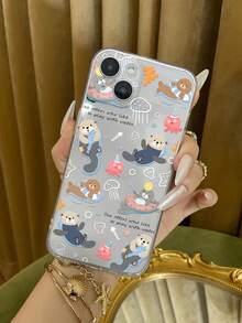 熊可爱卡通水獭图案透明手机壳适用于 16/11/12/13/14/15/15pro/15 Plus/15 Promax/7plus/8plus/X/Xs Max/Xr/11pro/12pro/13pro/14pro/12mini/13mini/11promax/12promax/13promax/14promax/14plus/6/6s/6plus/7/8/16Pro/16plus/16promax/Se&兼容三星 Galaxy/A54/A14/A12/A13/A15/A32/A33/A24/A52S/S20/S21/S22/S23/S24/S23Plus/S24ultra/S25/A15/A33/A23 - 彩色 - 查看 2