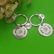 2pcs Zinc Alloy Minimalist Father & Son Disc Key Chain, Personalized Creative Family Keychain, Fashionable Daily Wear Charm, Great Gift For Family - Multicolor - View 7