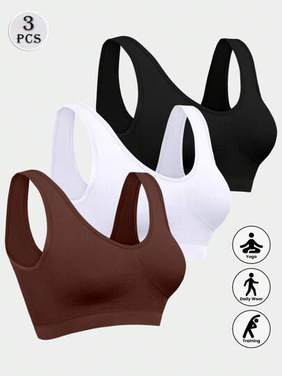 Women Breathable Seamless Sports Bras, Padless Thin Racerback Camisoles Exercise