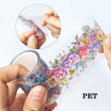 1 rotolo di nastro colorato con motivi floreali per animali domestici, creativo cartone animato fai-da-te per scrapbooking, decorazione per articoli di cartoleria e quaderni, per il ritorno a scuola