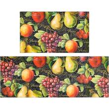 1 PC - Kitchen Rug Cute Rooster Kitchen Mat, Funny Boho Cactus Kitchen Rugs  Non Skid Washable, Cute Cactus Succulent Kitchen Decor Accessories Housewarming Gifts - 31" X 20",16" X 48", 18" X 60" - Fruit Black - View 1