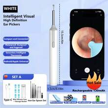 耳垢清除器 - 7 件套耳垢清除器套装 - 带摄像头的耳垢清除器 - 带照明的耳垢清除器 - 带 6 个耳垢铲的耳垢清除器 - 高清耳垢清除工具
