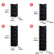 1 pieza Bolsa colgante de tela no tejida, organizador de armario para ropa interior, lavable, bolsa de almacenamiento colgante multifuncional, organizador de armario a prueba de humedad con bolsa de múltiples capas para accesorios y artículos escolares