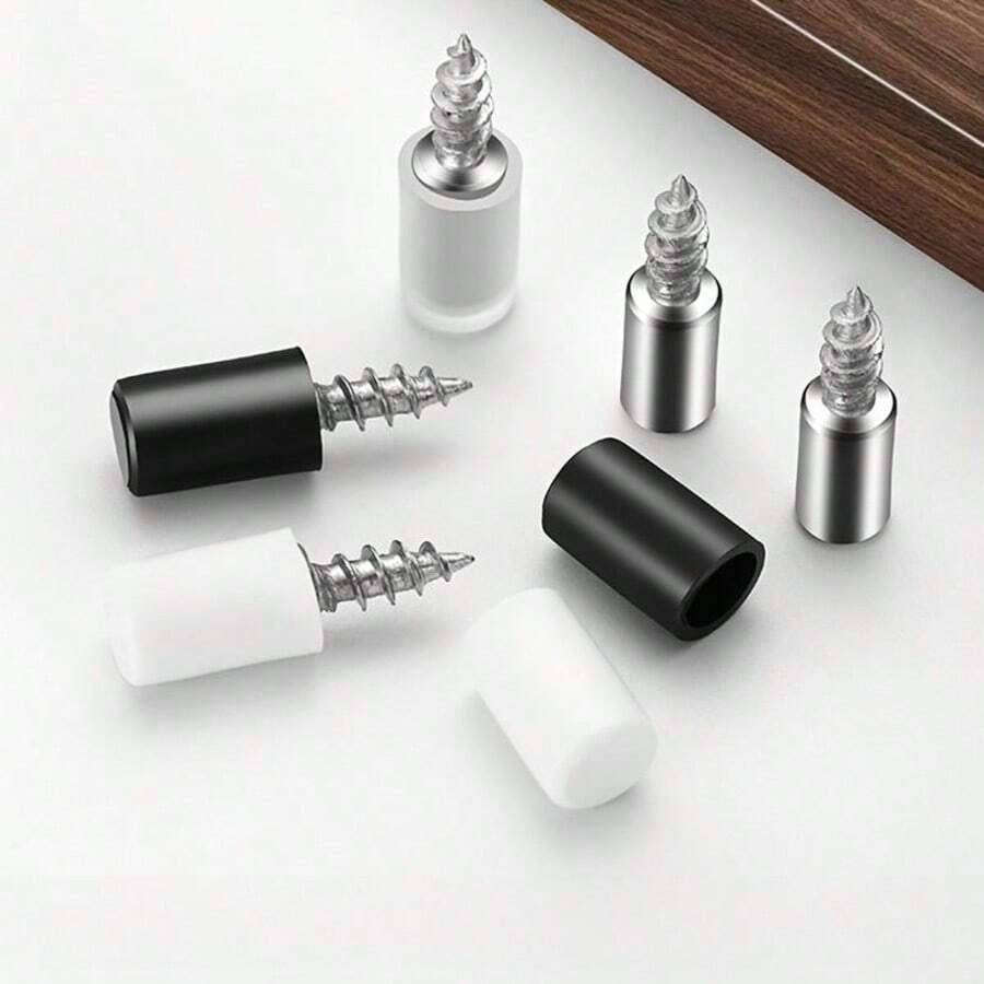 100个装（50个螺丝+50个盖子）搁板销，书架支架，衣柜支架防滑盖，适用于厨房、鞋柜和酒柜搁板支架
