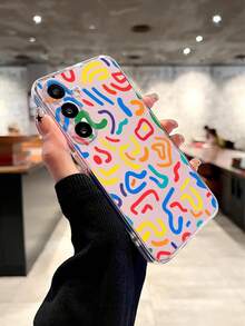 1个彩色条纹透明手机壳，兼容苹果 SE、4、16、13、15、15 Pro、14 Pro、14 Plus、7/8 Plus、11、12 Pro Max、13、14 Pro Max以及S24、S23、S25，是送给亲朋好友的绝佳礼物。 - 無色 - 查看 3
