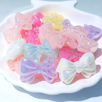 10 st akryl macaronfärgade fjärilspärlor DIY smyckestillverkningstillbehör, telefonberlock, penndekor, julklapp