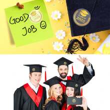 500pcs Gold Foil Graduation Cap Stickers Transparent Self-Adhesive Labels, Envelopes Seals For 2025 Graduates, Graduation Party Gifts - Multicolor - View 5