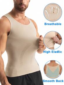 Men Slimming Body Shaper Chest Compression Shirts Tummy Control Shapewear Abdomen Slimming Vest Waist Trainer Corset Tank Tops