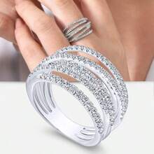 1 PC Luxury Cubic Zirconia Rings For Women For Valentine's Day Gift Wedding Anniversary Party Jewelry