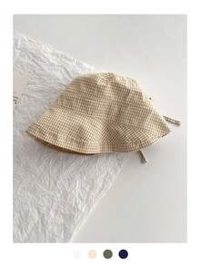 女士格子带渔夫帽,卷边防晒时尚夏季轻便透气百搭渔夫帽 - 多色 - 查看 7