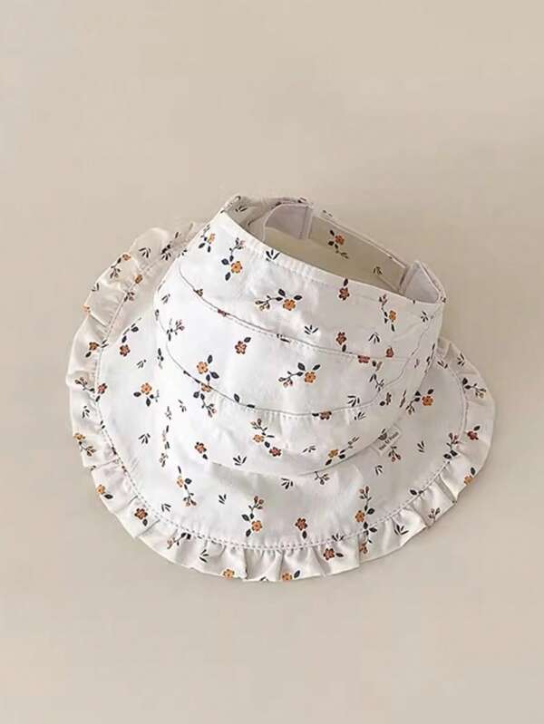 1 pieza Sombrero de sol para bebé, gorra de protección solar bebe ligera sin ala ajustable con diseño floral lindo