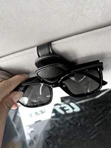 1 件通用汽车遮阳板眼镜夹 - 防滑 PU 材质眼镜收纳盒，带快速释放功能，可固定太阳镜/处方眼镜夹，适用于所有车辆配件 - 彩色 - 查看 5