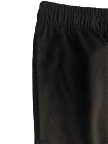 2 piezas Pantalones cortos casuales para hombres con bolsillos laterales, cintura elástica y cordón, diseño minimalista de unicolor, adecuados para actividades al aire libre, fitness, correr, artículo versátil de verano, gran regalo para el esposo o novio deportista - Negro - Ver 4