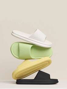 Unisex Quiet EVA Slippers - Non-Slip, Quick-Drying, Odor-Resistant, Summer Indoor Slippers, Soft Textured Soles, Suitable For Home And Bathroom, Multiple Colors Available, Cute Slippers [New High-Top Design], Unisex Summer EVA Slippers, Non-Slip Indoor Bathroom Shower Slippers, Lightweight And Fatigue-Resistant