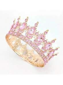 1 pièce Élégant Couronne de cristal Décoration de gâteau, Décoration de gâteau pour fête d'anniversaire - Multicolore - Voir 1
