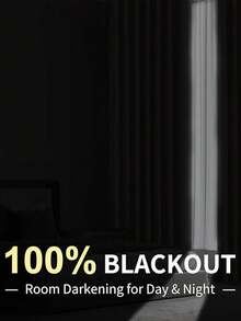 1pc Pure Linen Solid Color Blackout Curtain, Modern Minimalist Heat Insulation Partition Panel, Suitable For Bedroom, Living Room, Bay Window, Balcony Decoration
