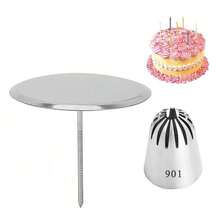 3 种尺寸蛋糕花钉裱花针棒架 DIY 烘焙装饰工具不锈钢冰淇淋糖果钉 - 銀色 - 查看 14