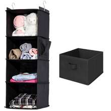 1 pieza Bolsa colgante de tela no tejida, organizador de armario para ropa interior, lavable, bolsa de almacenamiento colgante multifuncional, organizador de armario a prueba de humedad con bolsa de múltiples capas para accesorios y artículos escolares