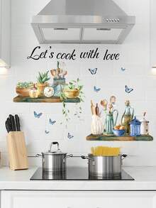 1pc Decorative Sticker With Slogan For Planting Pots And Kitchen Wall Decor Wall Sticker Room Decor Wall Stickers Stickers - Multicolor - View 12