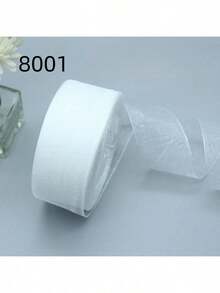 50y 透明装饰雪纱丝带，3.8 厘米宽缎带，DIY 礼品包装，发饰和工艺丝带，圣诞节情人节