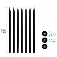 12pcs/Set Colored Pencils With Wooden Body, 7 Color Starry Sky Refills, Macaroon Color With Erasers, Metal Color Markers For Drawing, Suitable For Back To School, Study, Writing, Painting
