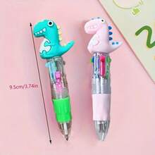 1/4/6/20 支随机颜色图案可爱伸缩圆珠笔，带 4 色墨水，椭圆形，各种彩色图案，节日礼物派对和派对礼物返校