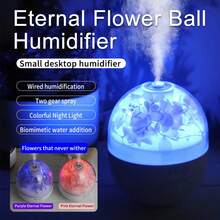 1 pieza Mini lámpara de aroma de flor eterna, difusor y humidificador de aroma USB pequeño, se puede usar como luz ambiental nocturna. Puede aumentar la humedad del aire y aliviar el aire seco. - Multicolor - Ver 9