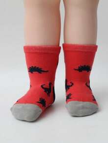 6双/12双防滑卡通星星印花婴儿/儿童袜子，透气幼儿男童/女童防摔袜 - 彩色 - 查看 7