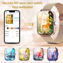 SIMSONLAB Smartwatch universal para hombres y mujeres, con recordatorio de información, reproducción de música y respuesta de llamadas telefónicas - Negro - Ver 6