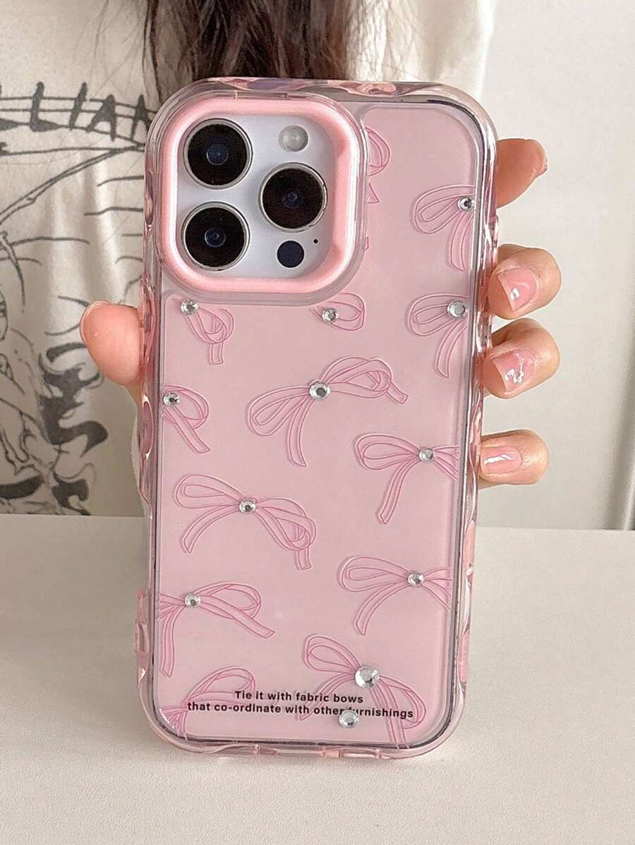 Carcasă de telefon drăguță cu pandantiv din dantelă cu flori de cireș roșu, ondulată, compatibilă cu 16, 15, 14, 13 Pro Max, cu pandantiv din dantelă cu cireș, moale și frumoasă, pentru fete